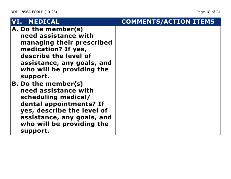 Form DDD-1856A-LP Supported Living Planning Guide - Large Print - Arizona, Page 18