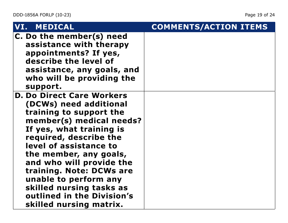 Form DDD-1856A-LP Supported Living Planning Guide - Large Print - Arizona, Page 19