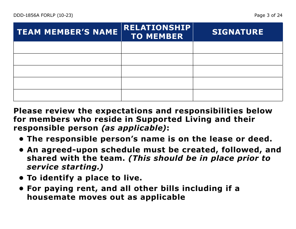 Form DDD-1856A-LP Supported Living Planning Guide - Large Print - Arizona, Page 3