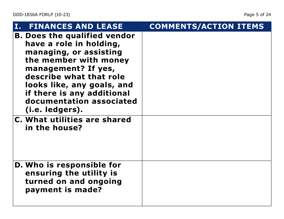 Form DDD-1856A-LP Supported Living Planning Guide - Large Print - Arizona, Page 5