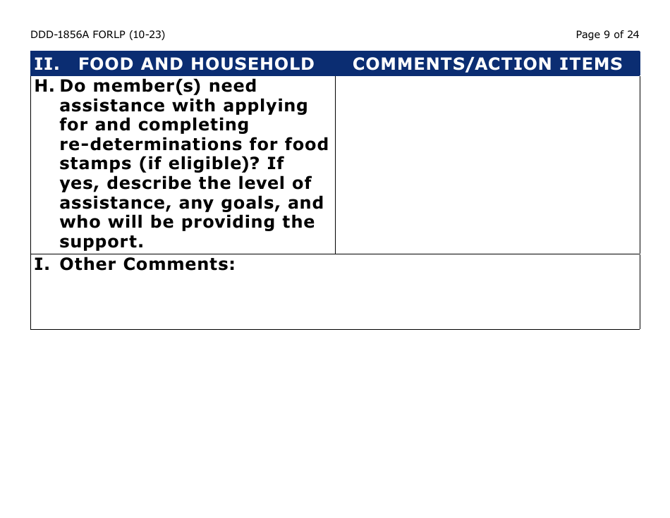 Form DDD-1856A-LP Supported Living Planning Guide - Large Print - Arizona, Page 9