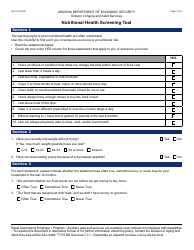Document preview: Form AG-119 Nutritional Health Screening Tool - Arizona