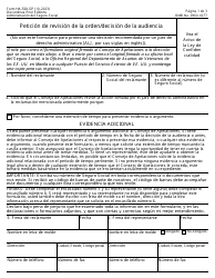 Document preview: Formulario HA-520-SP Peticion De Revision De La Orden/Decision De La Audiencia (Spanish)