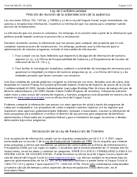 Formulario HA-520-SP Peticion De Revision De La Orden/Decision De La Audiencia (Spanish), Page 3