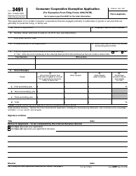 Document preview: IRS Form 3491 Consumer Cooperative Exemption Application