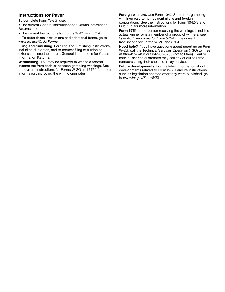 IRS Form W-2G Certain Gambling Winnings, Page 8