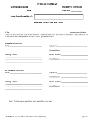 Form 700-00089PAG Summary of Account for Adult Guardianship - Vermont, Page 4