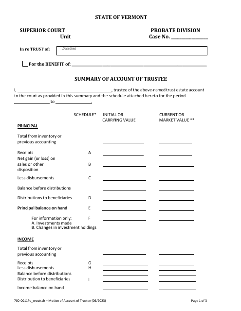 Form 700-0011  Printable Pdf