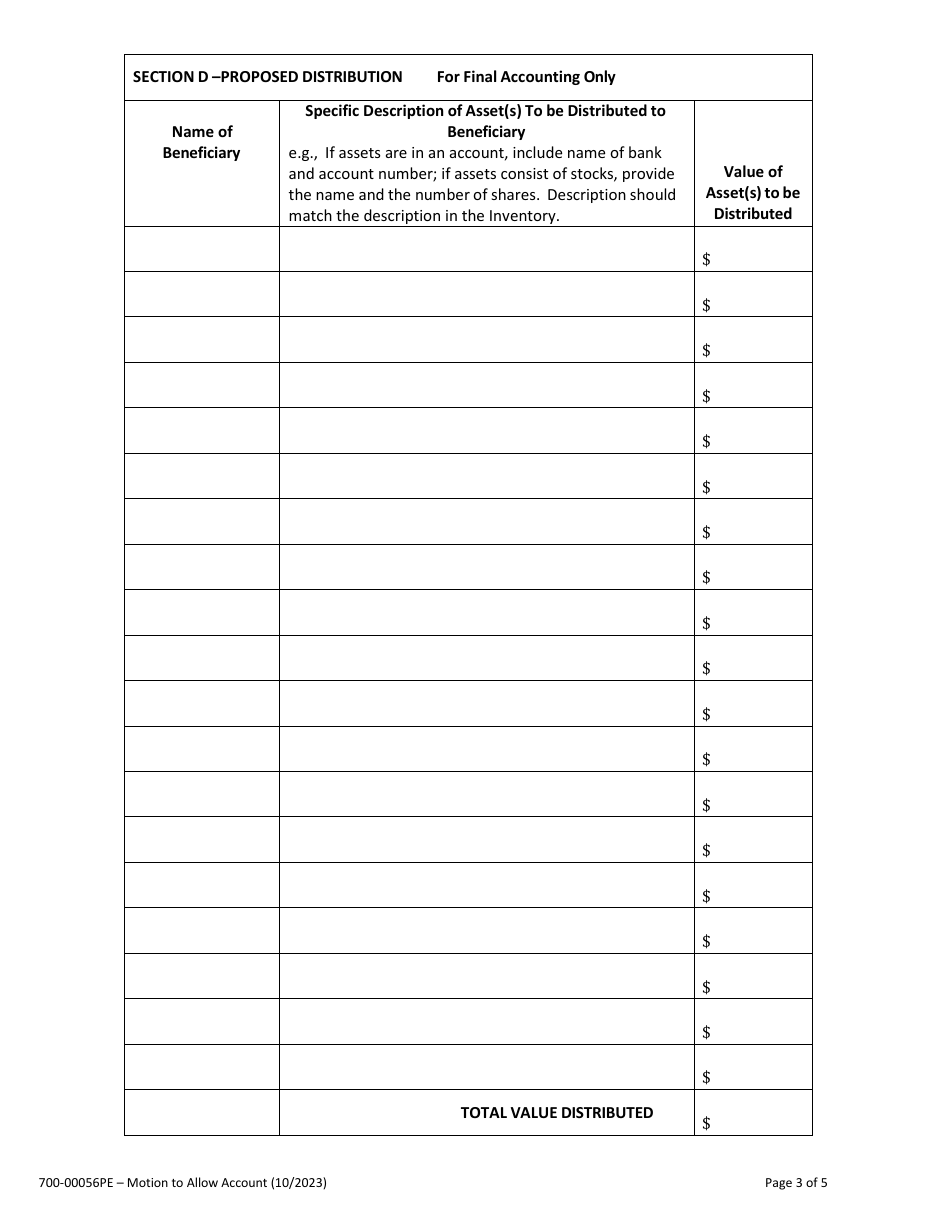 Form 700-00056PE Summary of Account - Vermont, Page 3