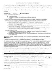 Document preview: Form PE-00664-05 Vacation Donation Program Application - Minnesota