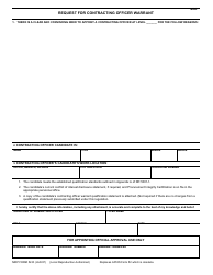 Document preview: MRP Form 52-R Request for Contracting Officer Warrant