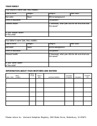 Form FS-A-343F Information About Your Family History - Mother&#039;s - Vermont, Page 4
