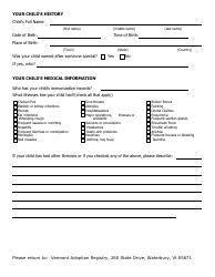 Form FS-A-343F Information About Your Family History - Mother&#039;s - Vermont, Page 5