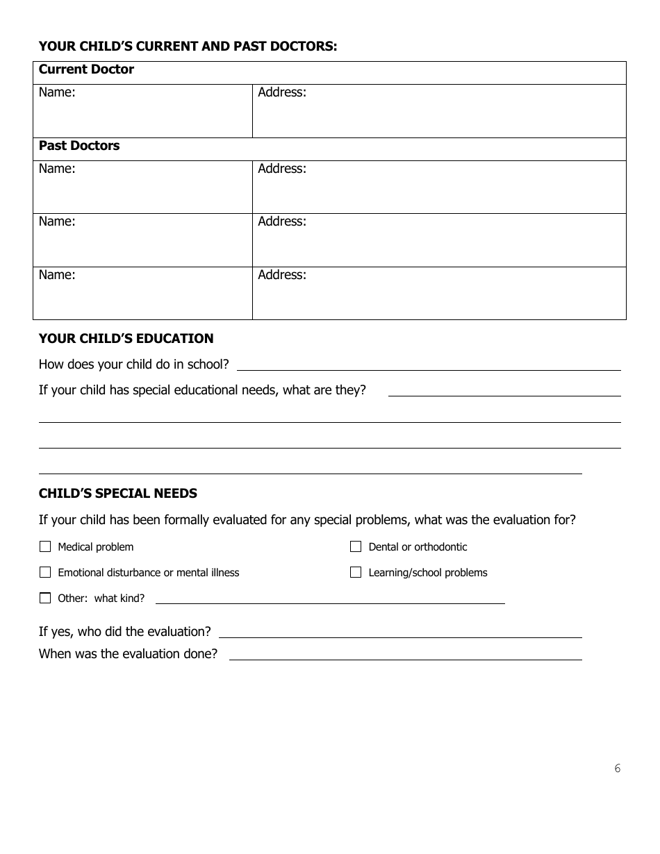 Form FS-A-343F Information About Your Family History - Mothers - Vermont, Page 6