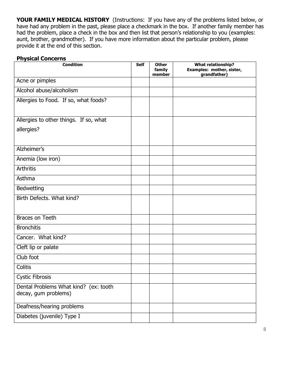 Form FS-A-343F Information About Your Family History - Mothers - Vermont, Page 8