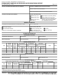 Document preview: Form DOT CEM-2052SW Storm Event Sampling or Receiving Water Monitoring Report - California