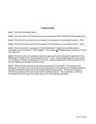Application for Municipal Reimbursement for Taxes in Excess of Stabilization - Maine, Page 2