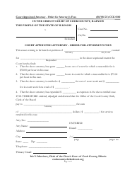 Document preview: Form CCG0160 Court Appointed Attorney - Order for Attorney's Fees - Cook County, Illinois