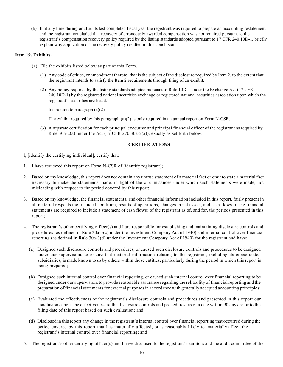 Form N-CSR (SEC Form 2569) Certified Shareholder Report of Registered Management Investment Companies, Page 17