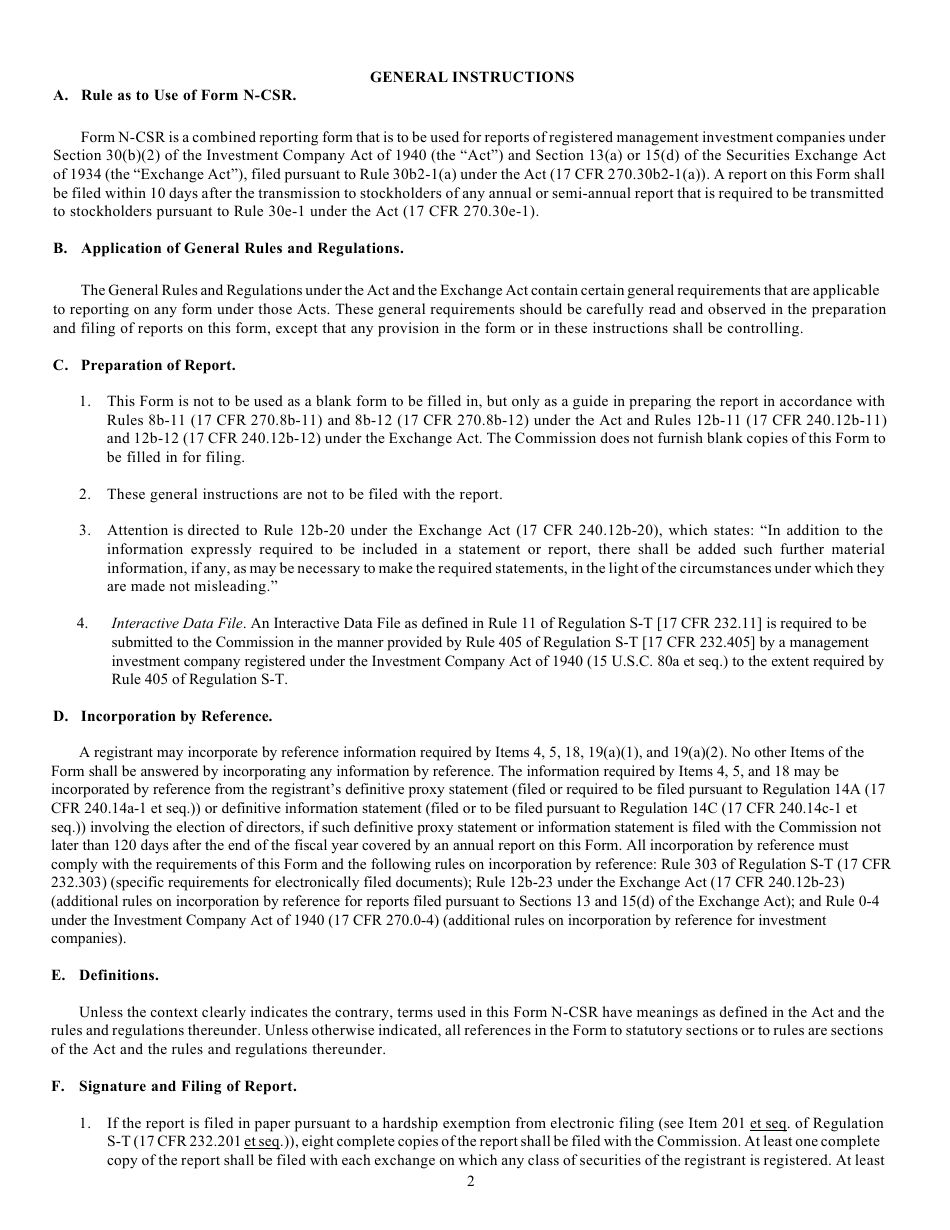 Form N-CSR (SEC Form 2569) Certified Shareholder Report of Registered Management Investment Companies, Page 3