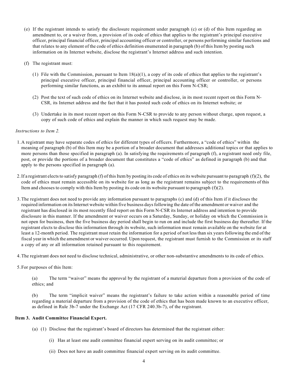 Form N-CSR (SEC Form 2569) Certified Shareholder Report of Registered Management Investment Companies, Page 5
