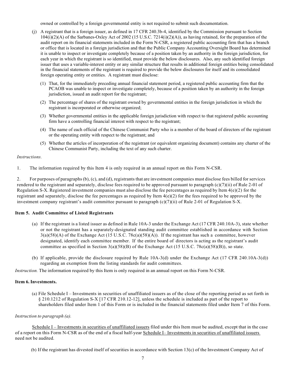Form N-CSR (SEC Form 2569) Certified Shareholder Report of Registered Management Investment Companies, Page 8