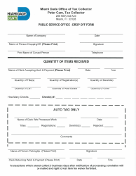 Drop off Form - Miami-Dade County, Florida, Page 2