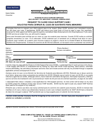 Document preview: Form CSE-1160A Request to Close Child Support Case - Arizona (English/Spanish)