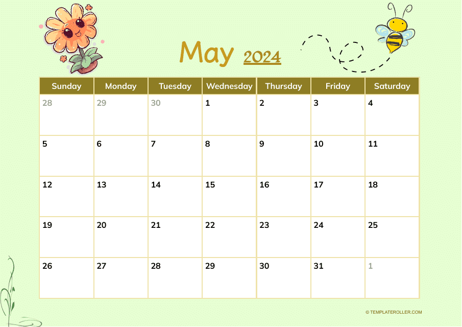 May 2024 Calendar Template Download Pdf