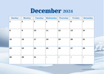 Document preview: December 2024 Calendar Template