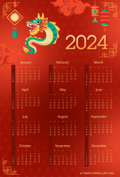 Document preview: 2024 Chinese New Year Calendar