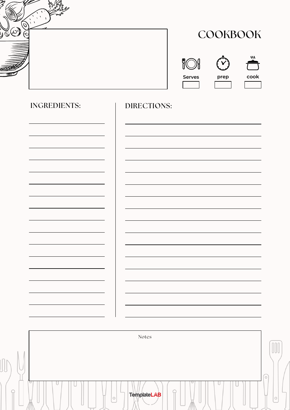 Cookbook Template, Page 1