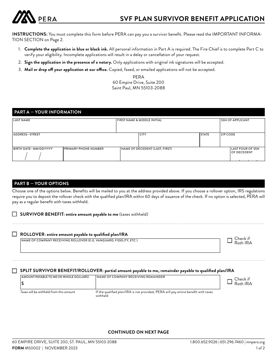 Form M50002 - Fill Out, Sign Online and Download Fillable PDF ...