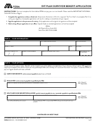 Form M50002 Svf Plan Survivor Benefit Application - Minnesota