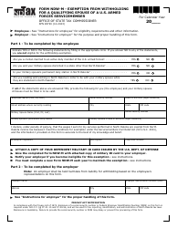 Document preview: Form NDW-M (SFN28720) Exemption From Withholding for a Qualifying Spouse of a U.S. Armed Forces Servicemember - North Dakota