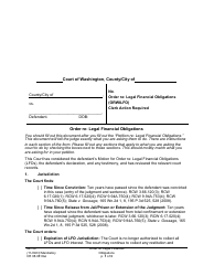 Document preview: Form CR08.0810WI Order Re: Legal Financial Obligations - Washington