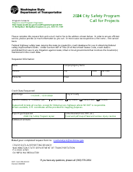 Document preview: DOT Form 780-032 EF Call for Projects - City Safety Program - Washington