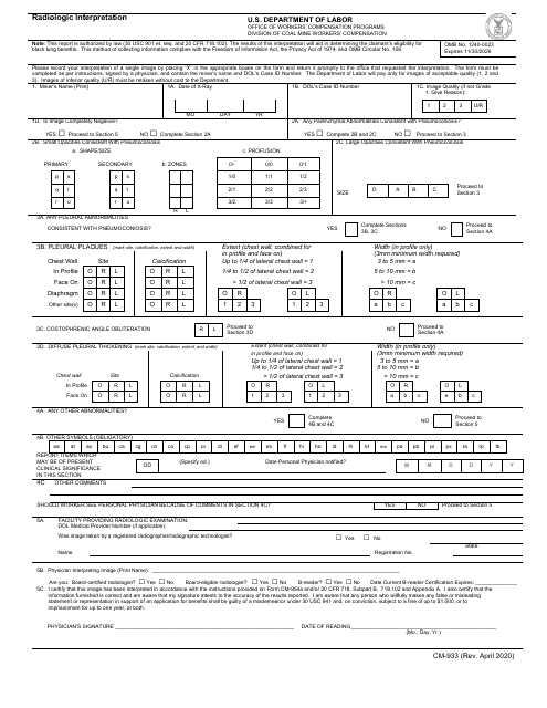 Form CM-933 Radiologic Interpretation