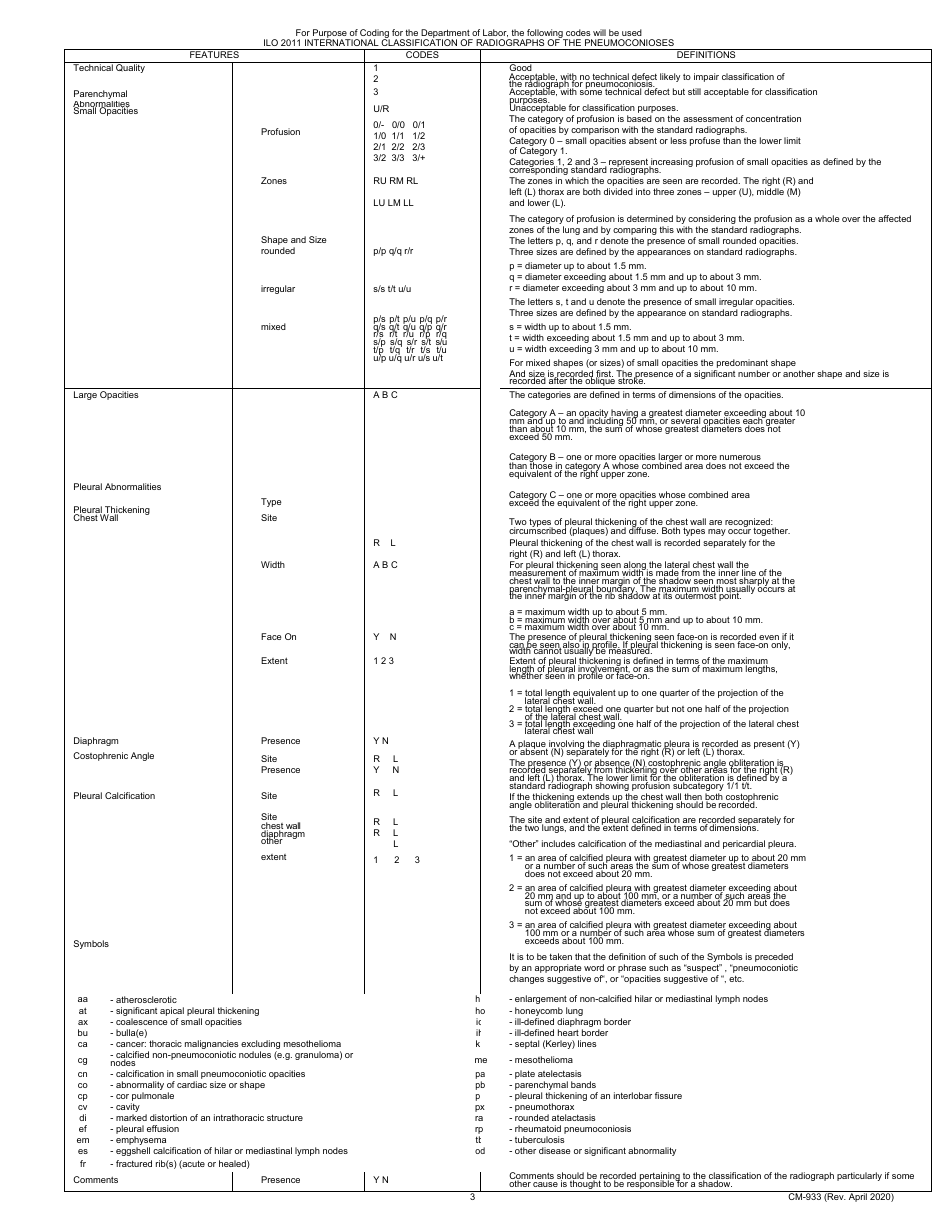 Form CM-933 Radiologic Interpretation, Page 3