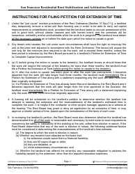 Form 535 Landlord Petition for Extension of Time to Complete Capital Improvements - City and County of San Francisco, California, Page 2