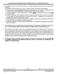 Form 535 Landlord Petition for Extension of Time to Complete Capital Improvements - City and County of San Francisco, California, Page 3