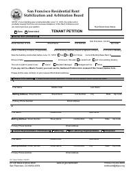 Document preview: Form 516A Tenant Petition - Decrease in Housing Services - City and County of San Francisco, California
