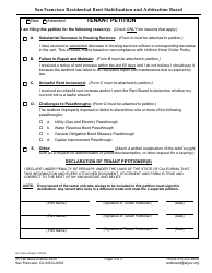 Form 516A Tenant Petition - Decrease in Housing Services - City and County of San Francisco, California, Page 3