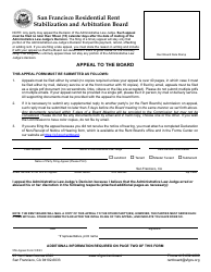 Document preview: Form 556 Appeal to the Board - City and County of San Francisco, California