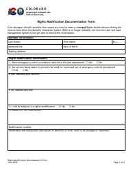 Rights Modification Documentation Form - Colorado