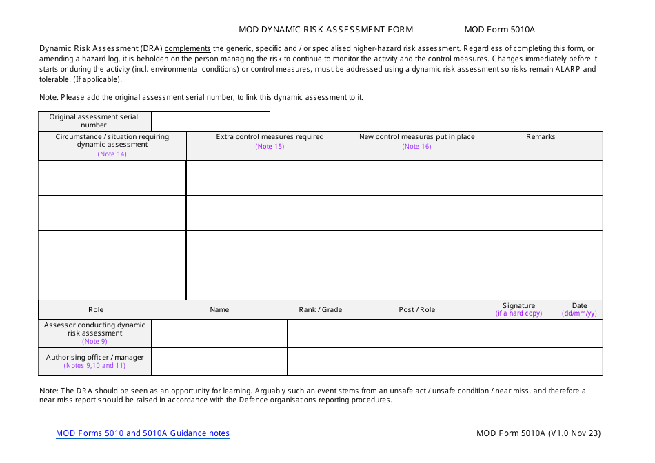 Mod Form 5010a Fill Out Sign Online And Download Fillable Pdf United Kingdom Templateroller 1602