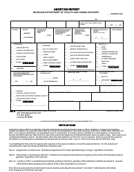 Document preview: Form DCH-0819 Abortion Report - Michigan