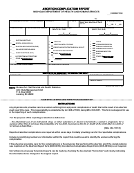 Document preview: Form DCH-0819A Abortion Complication Report - Michigan