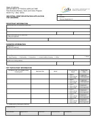 Document preview: Form 69-001 Industrial Hemp Registration Application for Growers - California