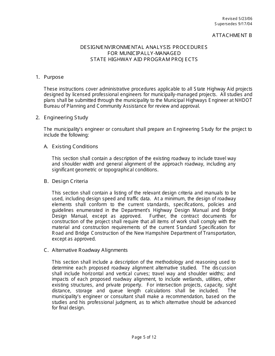 Attachment C Consultant / Contractor Performance Evaluation - New Hampshire, Page 5